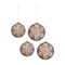 Melrose Snowflake Glass Christmas Ball Ornaments - 5" (130mm) - Brown and White - 4ct